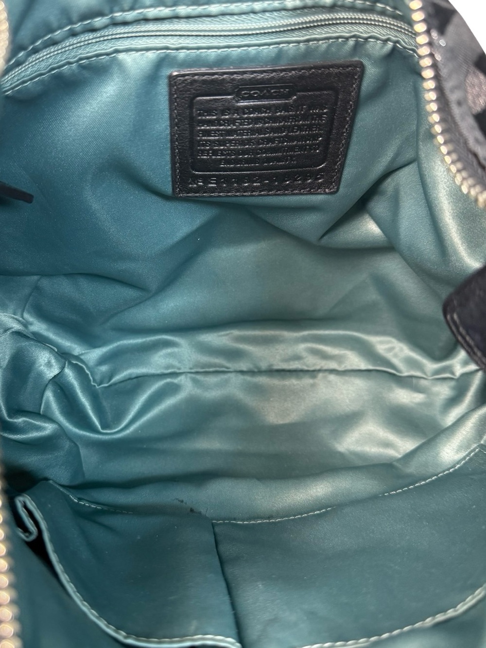 Coach Black & Charcoal Signature Jacquard Shoulder Bag - Picture 7 of 8